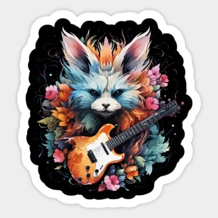 Fennec Fox Playing Guitar Sticker